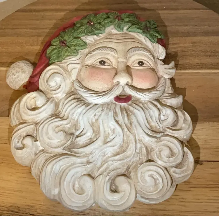 Father Christmas Santa Head Wall Plaque