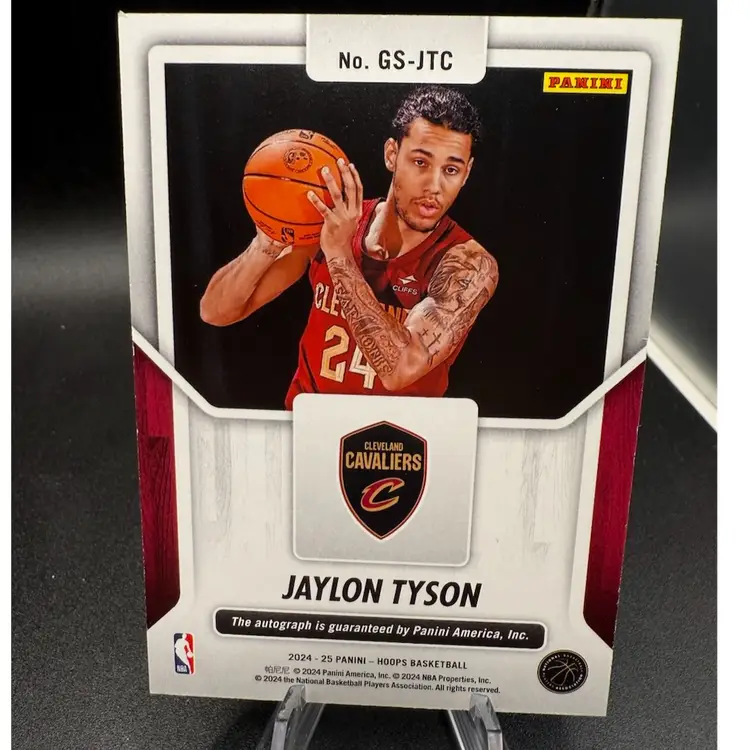 Jaylon Tyson RC Auto 2024-25 NBAHoops Cleveland Cavaliers