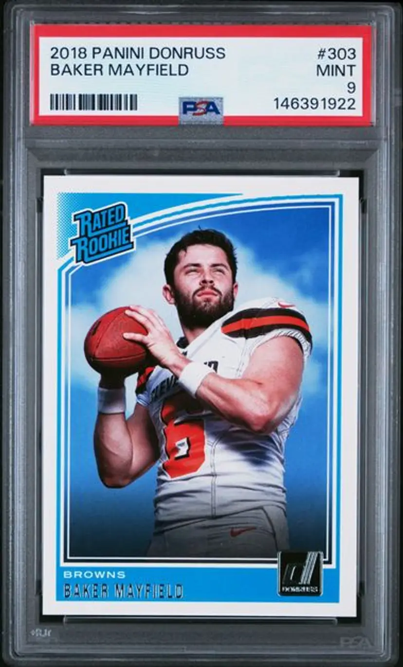 2018 PANINI DONRUSS 303 BAKER MAYFIELD PSA 9