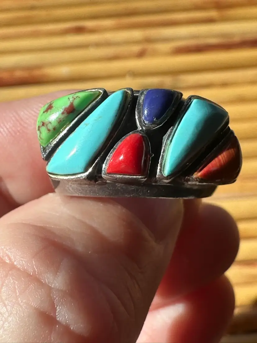 #3 925 Sterling Silver Southwestern Ring Sz 7.25-7.5