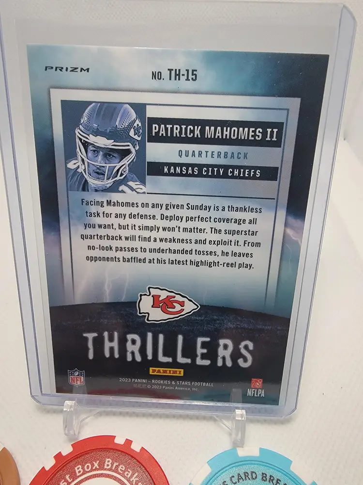 2023 Rookies & Stars PATRICK MAHOMES II Thrillers LONGEVITY Red PRIZM #TH-15 - Kansas City Chiefs