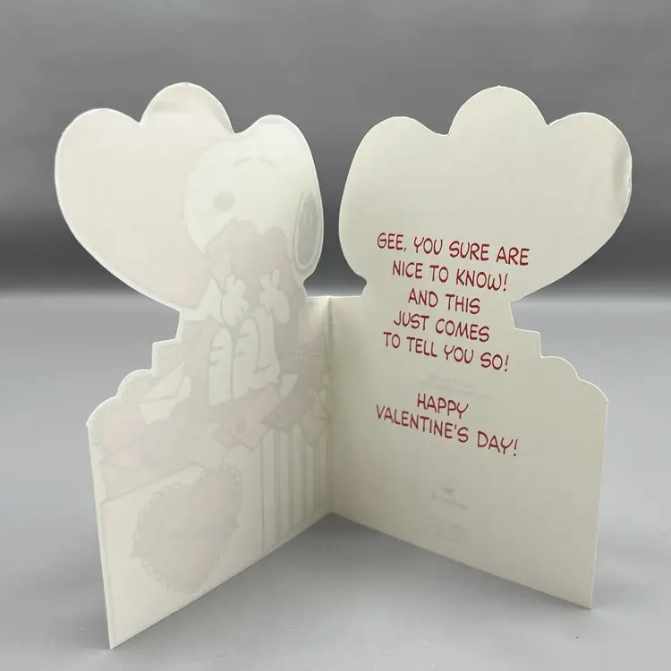 Vintage Hallmark Snoopy Valentine Greeting Card Die Cut Hearts Love Letters