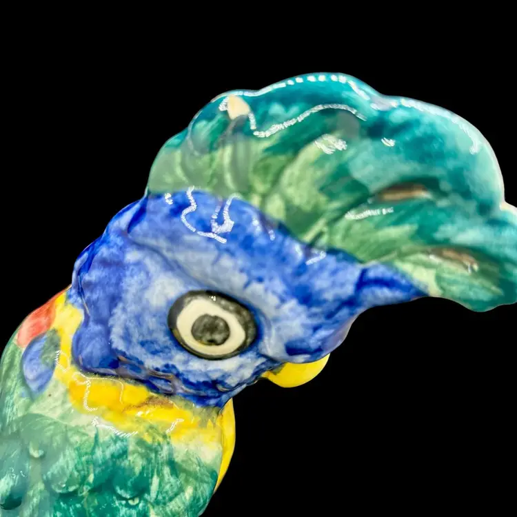 9" Vintage STANGL Bird Pottery 3580 Cockatoo Parrot Figurine Artist Signed*