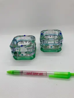 PartyLite retired crystal tealight candle holders pair