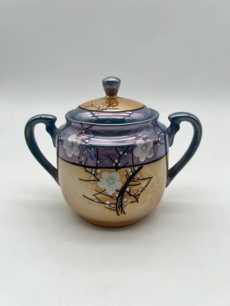 Vintage Japan Lusterware Creamer & Covered Sugar Bowl Set