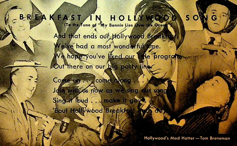 Breakfast in Hollywood Song Postcard Tom Breneman Unused
