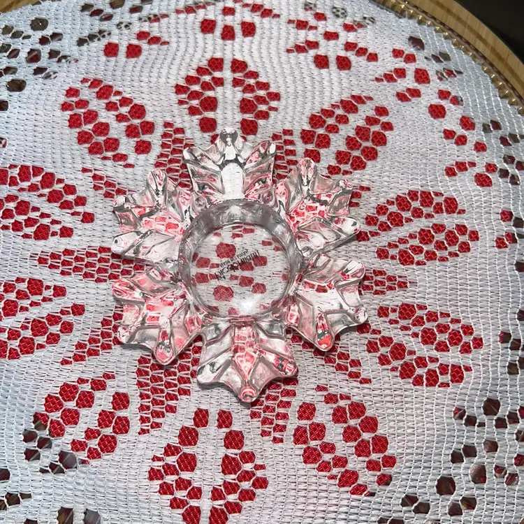 Vintage Crystal Snowflake Votive Holder By Biedermann In Taiwan