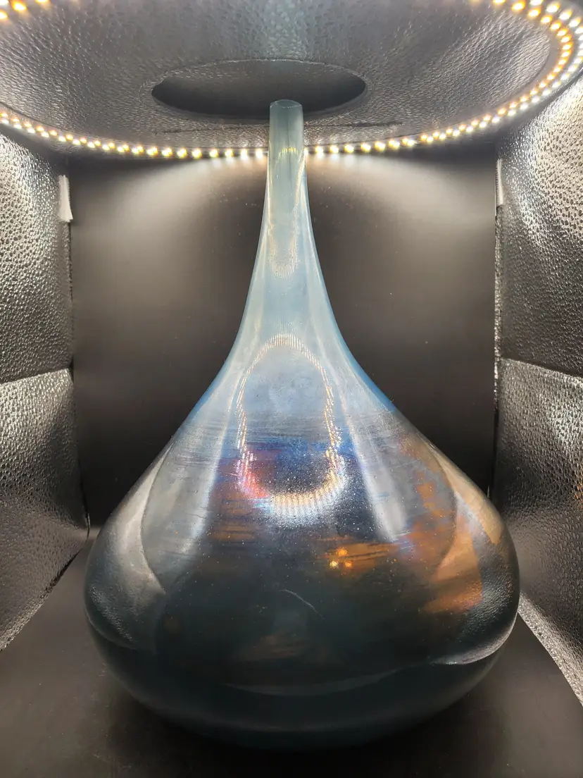 Iridescent Blown Glass Vase