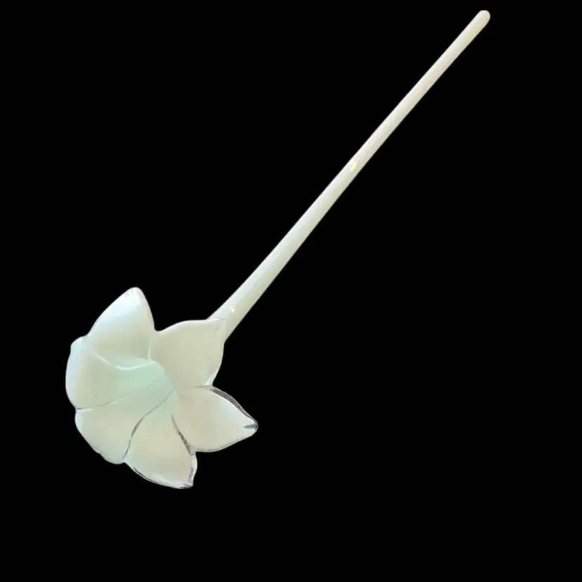 White Glass Long Stem Flower