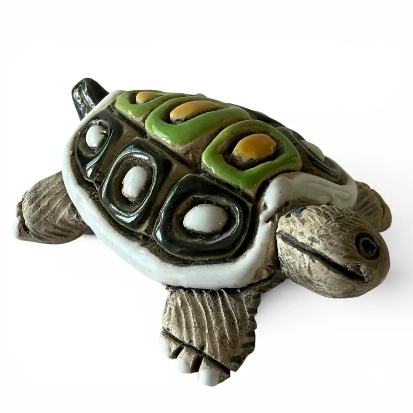 Artesania Riconada Pottery Polished Matte Finish 3” Turtle Figurine