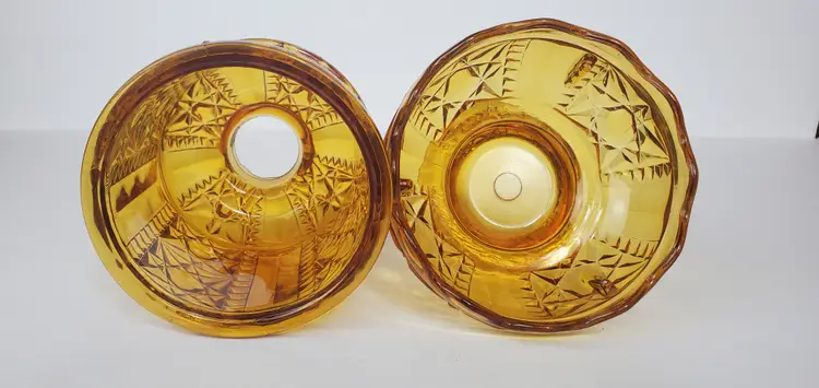 Vintage Indiana Glass Amber Fairy Light