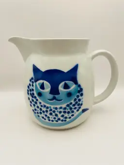 Vintage, ARABIA, MCM, Finland “Kissa” Cat Pitcher, Kaj Franck, 1960s to 1970s