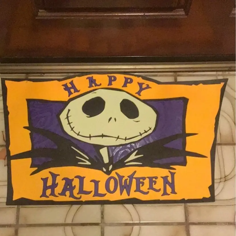 Vintage Disney's Jack Skellington Happy Halloween Door Mat