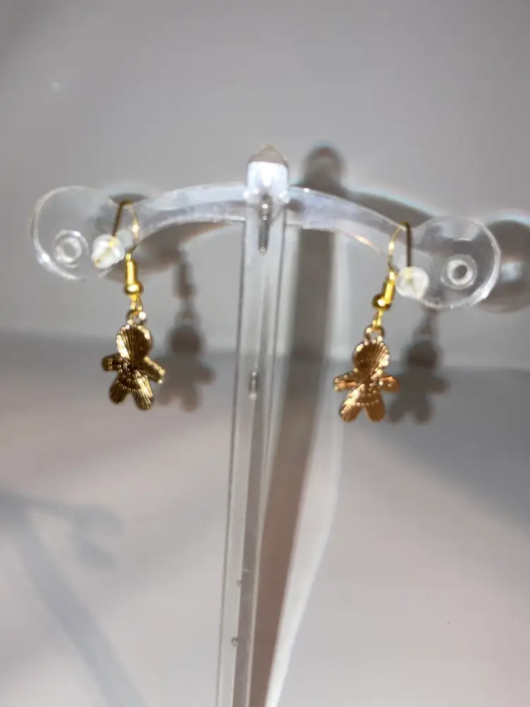 2 Day Sale! 🎉🎄🎉Gingerbread Man  Earrings! 1 1/2” Drop. Gold Tone Hardware. Made By Me! 🎄🌲🎄