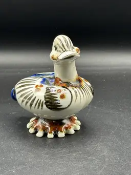 Ken Edwards Tonala Hand Painted Duck Mexican Pottery Mallard Duck Bird Animal