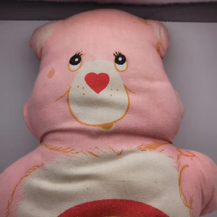 Vintage 1980s Care Bears Cheer Bear 12" Plush Stuffed Pillow Toy Kenner