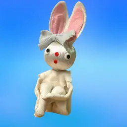 White Satin Rabbit Knee Hugger