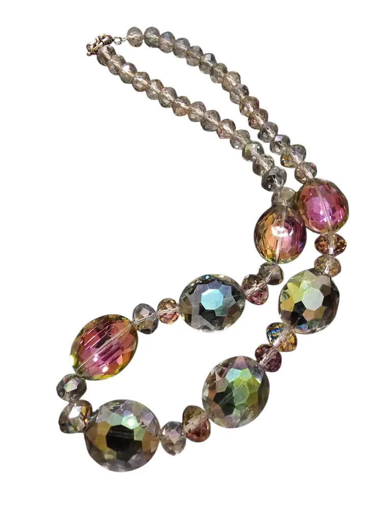 Stunning Heavy AB Crystal Reversible Necklace (A9490)