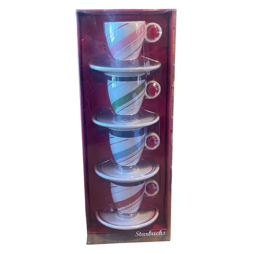 2007 Starbucks Christmas Holiday 8 piece ESPRESSO / DEMITASSE SET! NIB