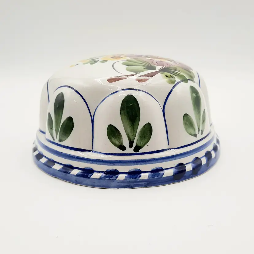 Vintage Floral Ceramic Mold Wall Hanging Decor Bassano Made in Italy