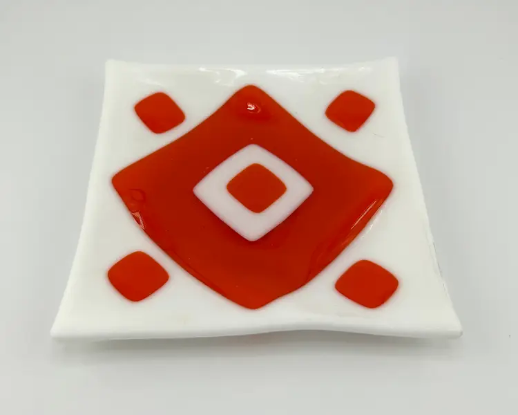 Fused Glass Plate/Trinket Dish 4.5”