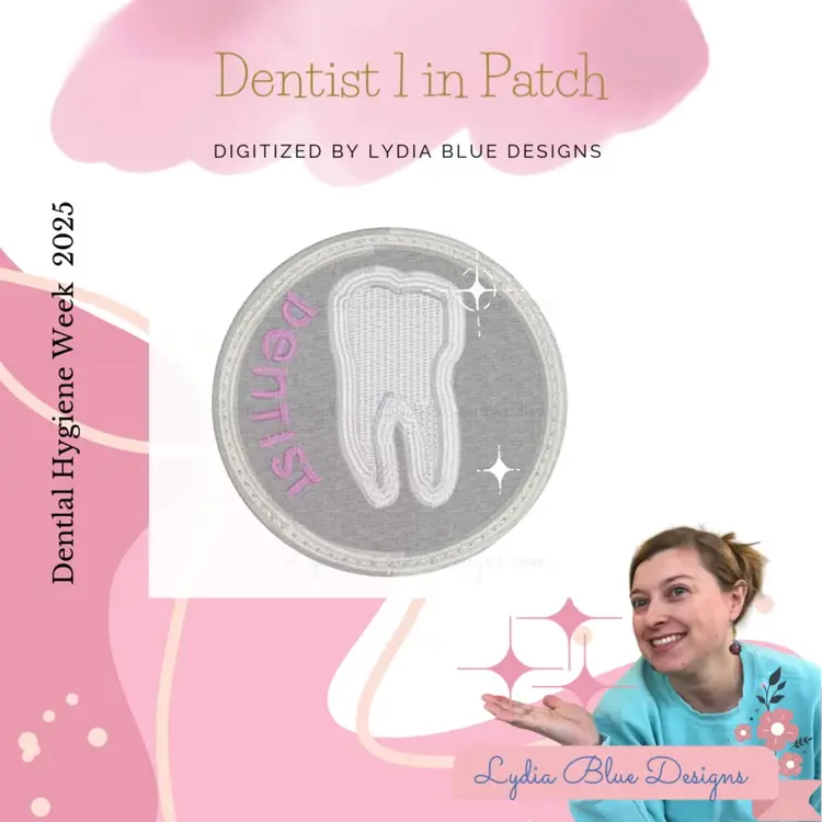Embroidered  Dentist Patch 1in round