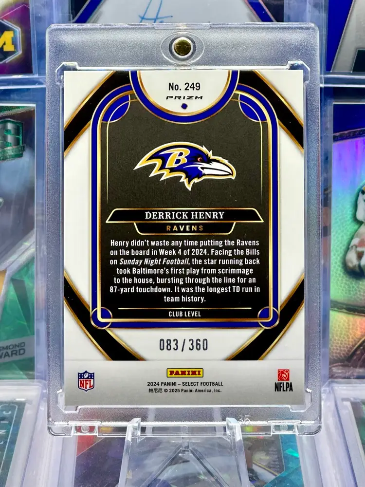 Derrick Henry 2024 Select Prizm COLOR MATCH /360 Purple Flash Baltimore Ravens