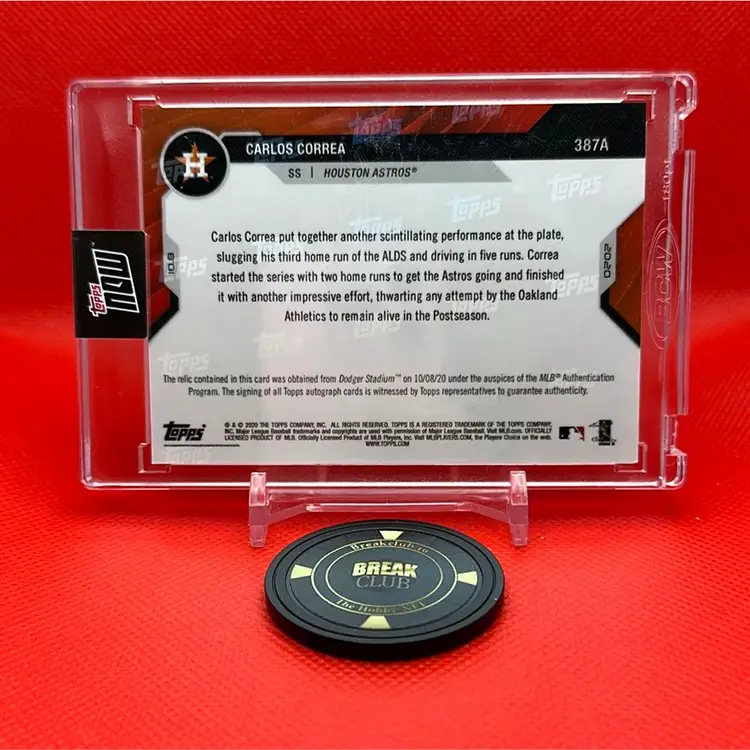Carlos Correa 2020 Topps NOW ALDS Auto Relic #19/49 Houston Astros