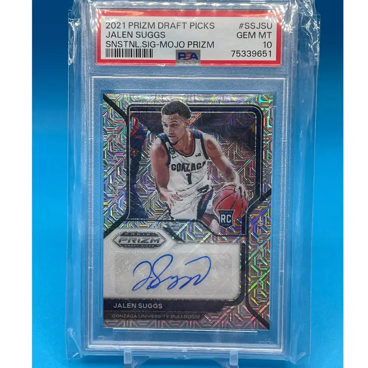 2021-22 Panini Prizm Draft Picks Sensational Signatures Prizms Mojo Jalen Suggs #/15 PSA 10 Gem Mint RC Rookie Gonzaga Orlando Magic