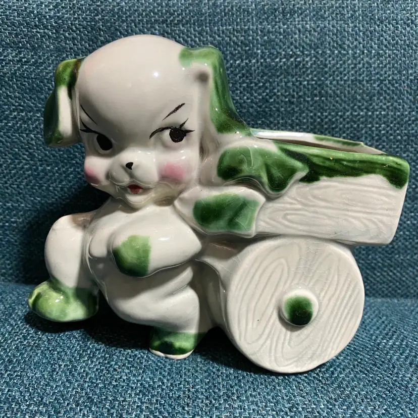 Vintage Kitschy Kitsch Dog Planter