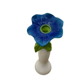 Ceramic Bud Vase Large Blue Flower Grasslands Road Home Decor
7.5 x 4.75” W