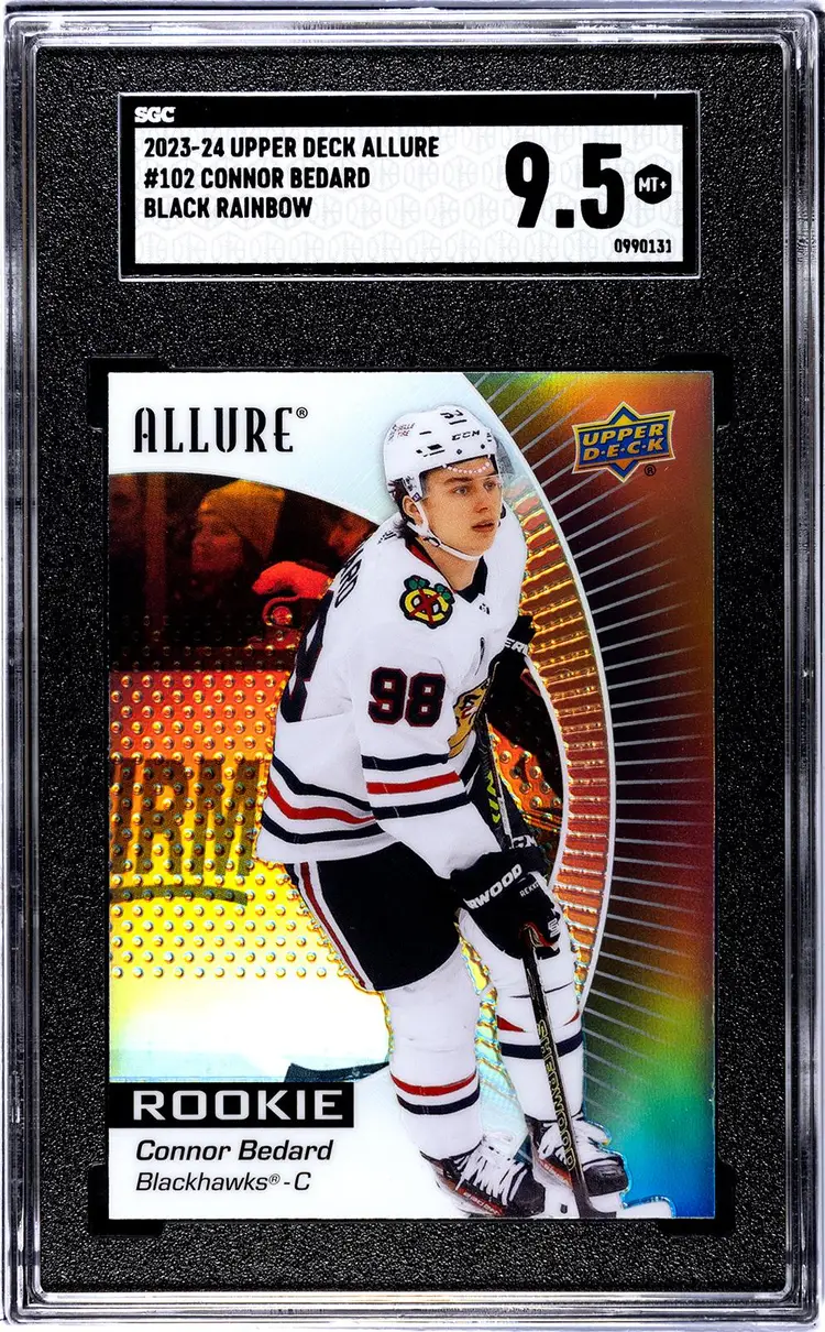 2023-24 Upper Deck Allure Connor Bedard Black Rainbow RC SP SGC 9.5