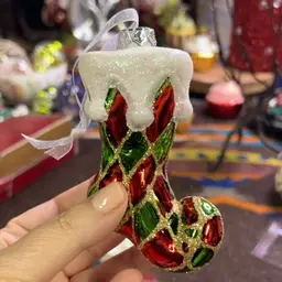 #01 - 041. Vintage Boot Blown Glass Ornament