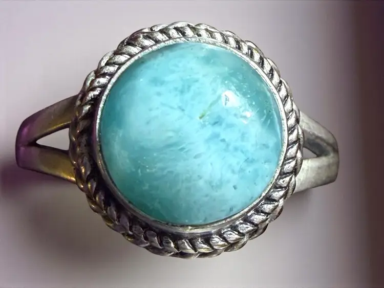 Sterling Silver Larimar Ring Size 9