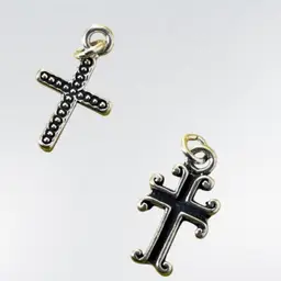 #38 Pair Of Sterling Cross Charms .375”