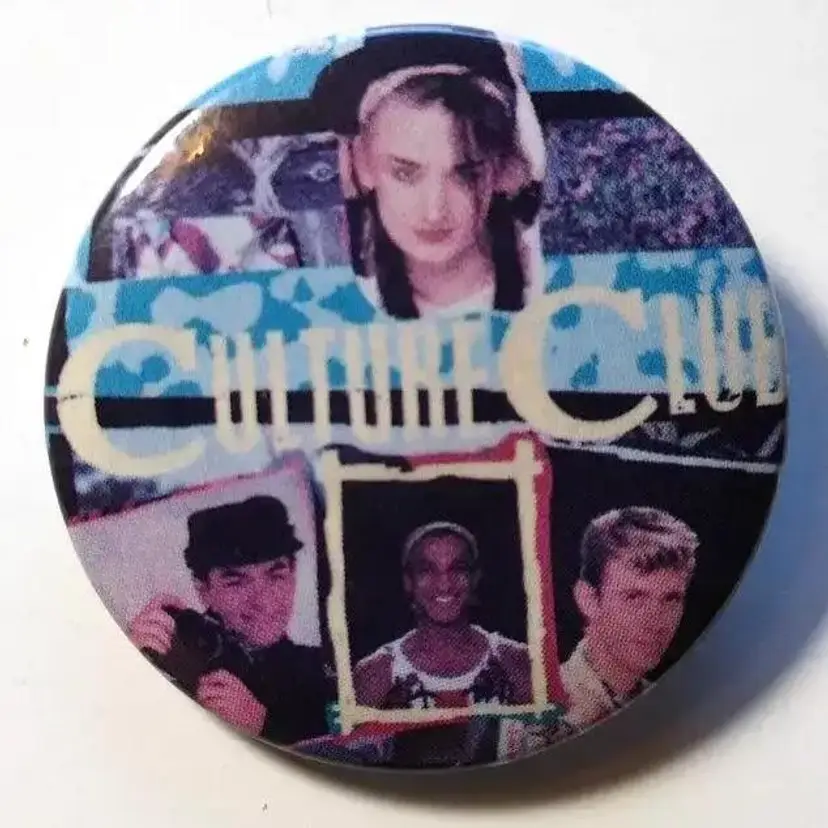 Culture Club Boy George Pin Badge Button Pinback 1980s Vintage Retro Group Shot