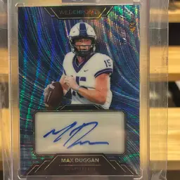 2023 Wild Card Blue Wave, Max Duggan Autograph /4