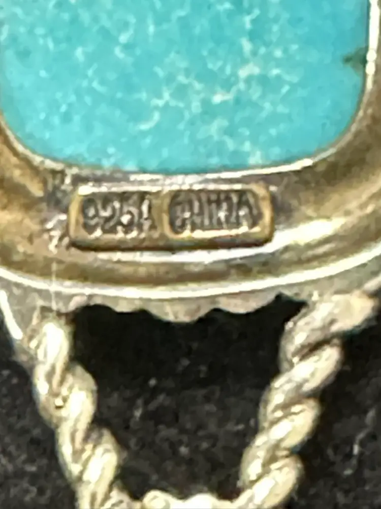 Twisted Rope Sterling Silver 925 Turquoise Howlite Color Stone Cuff Bracelet Adjustable