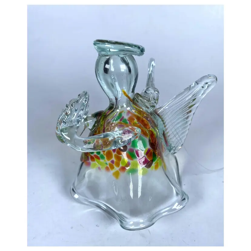 KITRAS ART Handcrafted Colorful Glass Angel Ornament
