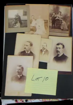 Lot 10 Antique Photographs 11 Pieces Black And White
