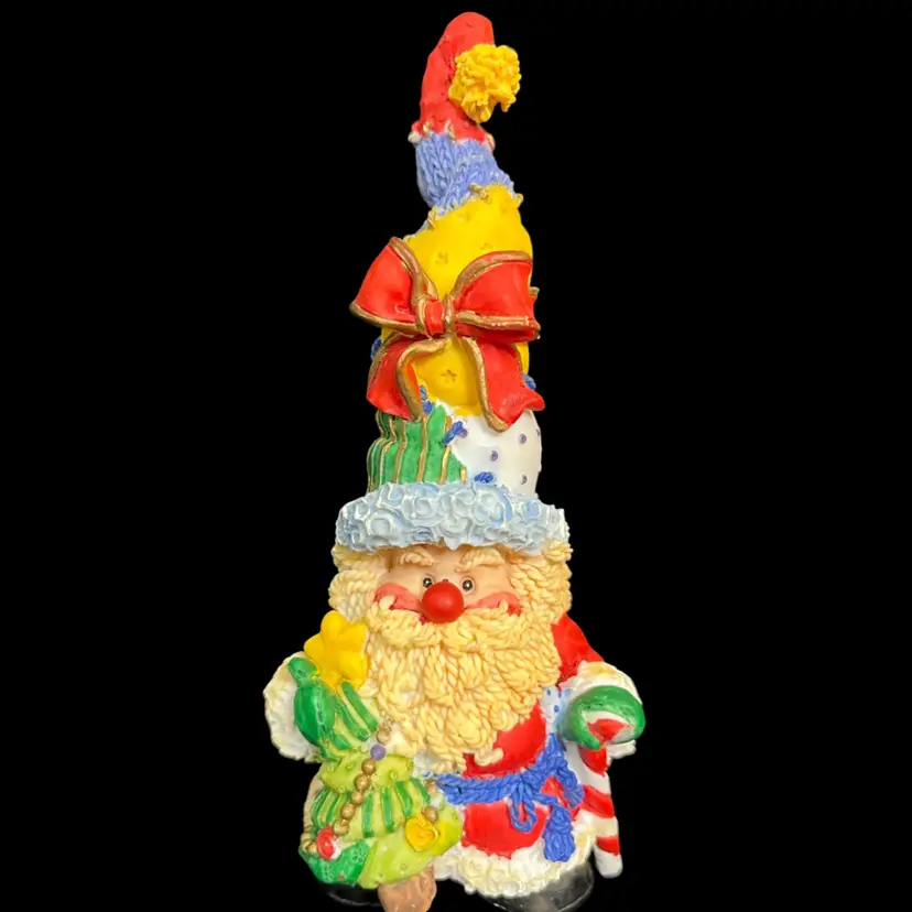 Santa Claus-Love this Colorful & Eclectic Santa! THAT Santa Cap!