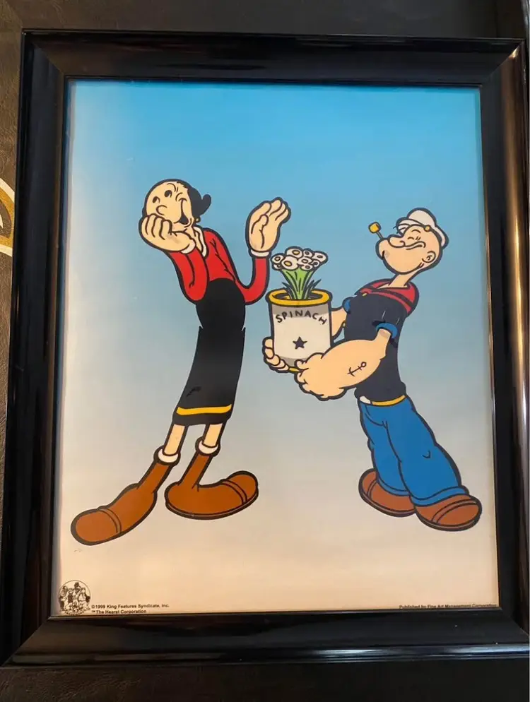 Framed Classic Cartoon Prints – Flintstones, Popeye, Woody Woodpecker