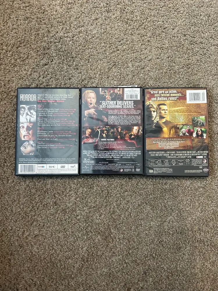 Horror DVD’s - Horror (Do Not Watch Alone - 15 Films), Slither & Wrong Turn 2 (Dead End Unrated)