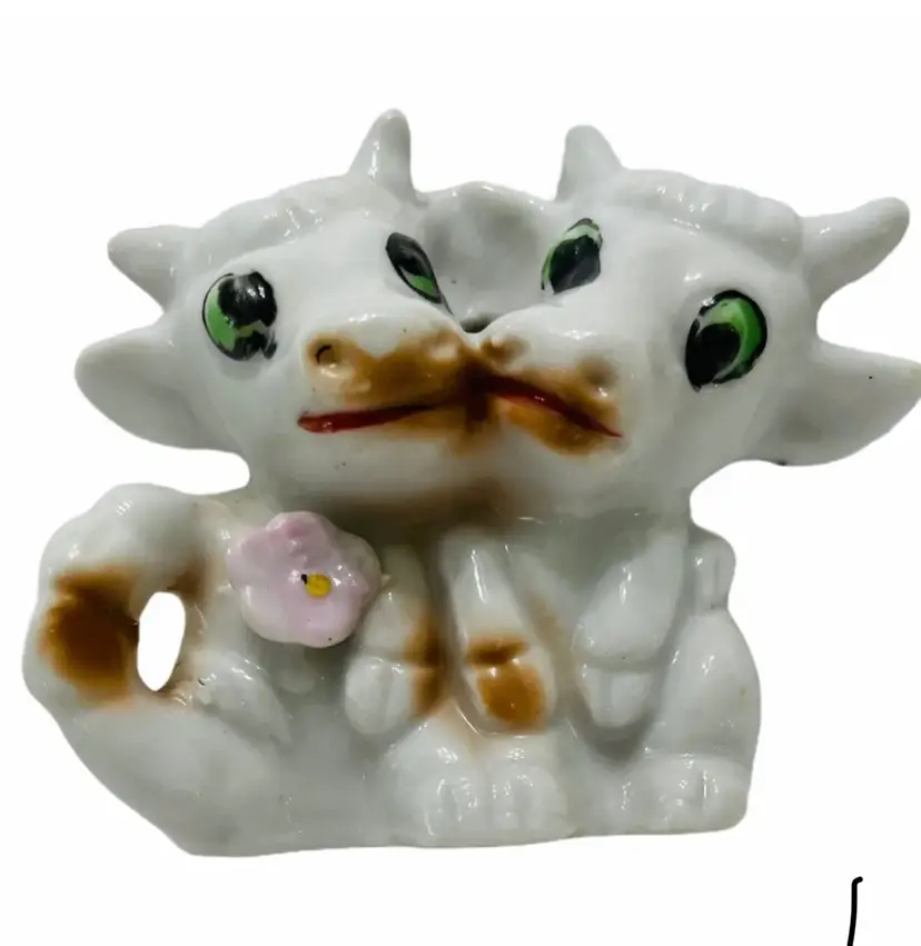 Pair Of Adorable Cow Buddies Made in Japan 2 1/2" Tall X 3” Wide Vintage 