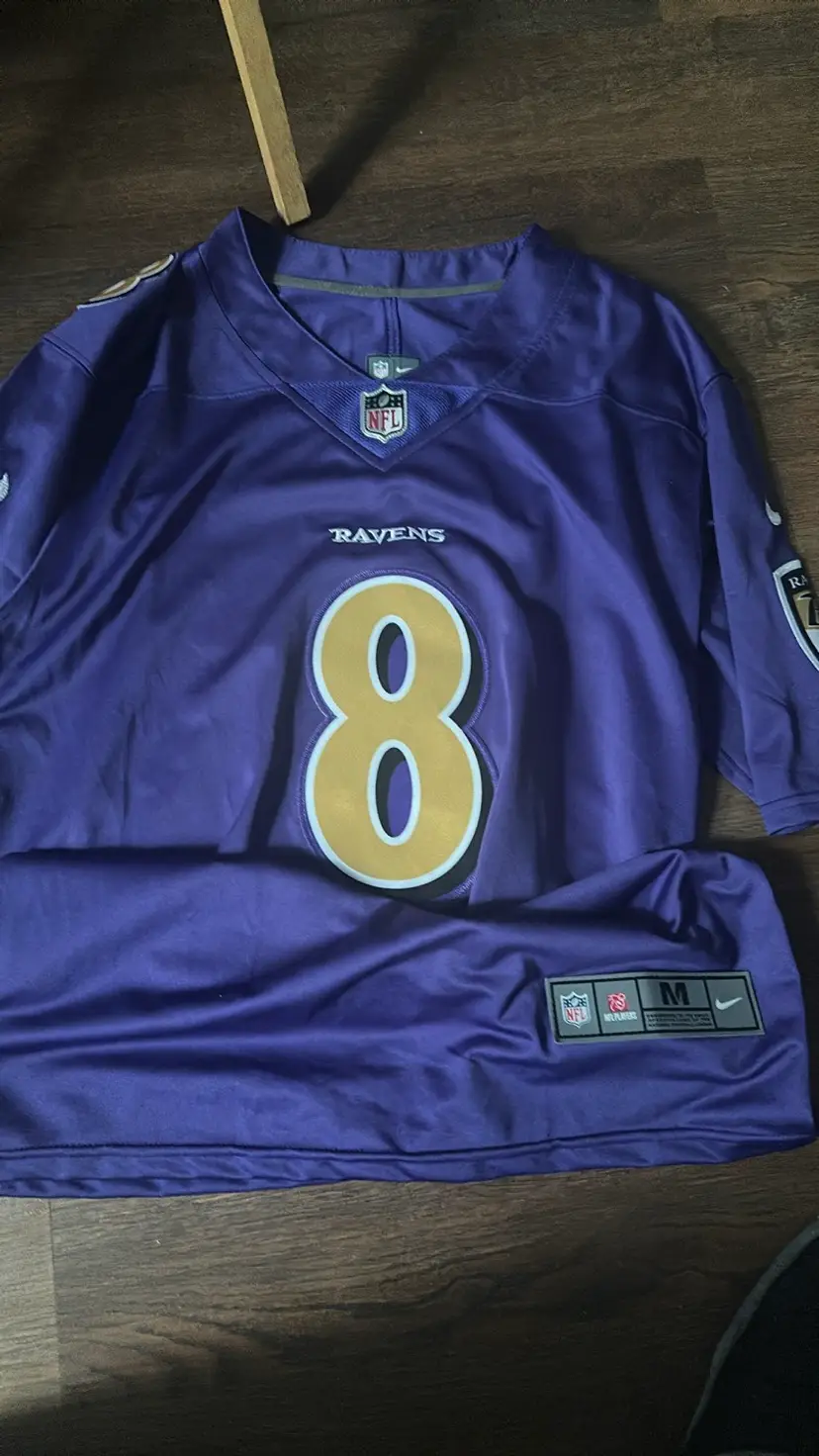 Baltimore Ravens Lamar Jackson Purple Medium Jersey With Gold Numbers