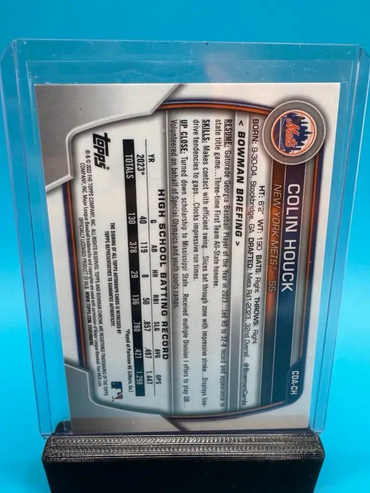 Colin Houck 1st Bowman Chrome Auto New York Mets