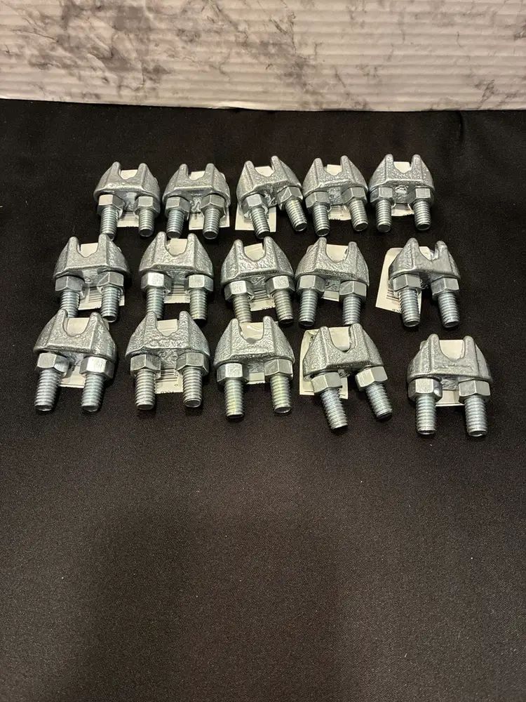 NEW CAMPBELL CHAIN LOT OF (15) 3/8" GALVANIZED WIRE ROPE CABLE CLAMPS 0427526