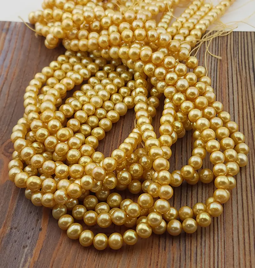6MM Gold Freshwater Pearl Beads #BC131