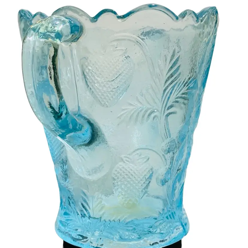 Vintage Mosser Aqua Blue Art Glass Vintage Blue Pressed Glass Double Handle
Celery Vase - Inverse
Strawberry Motif