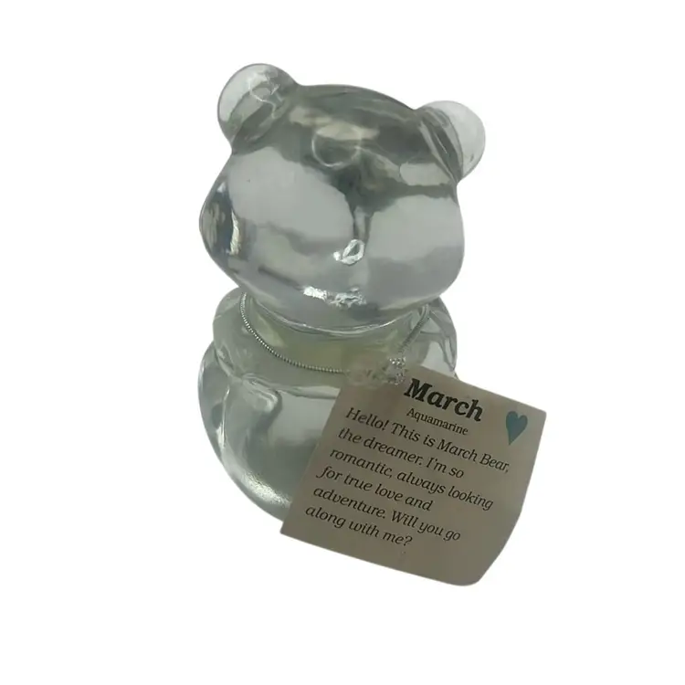 March Fenton Birthstone Bear, 3-1/2” Tall